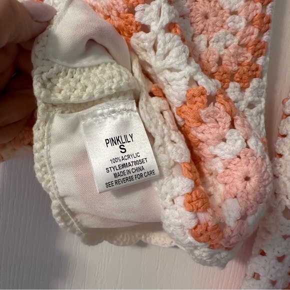 Pink Lily Crochet Tank and Skirt set. Size Small - Picture 9 of 11